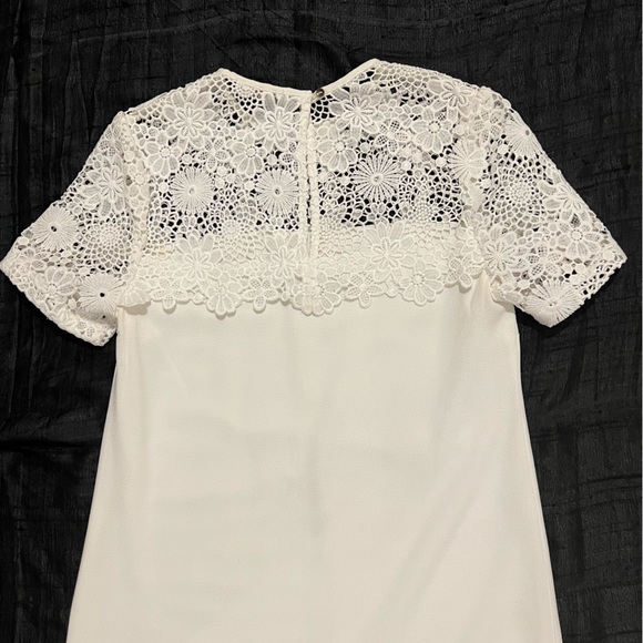 Wayf White Dress with Floral Lace Yoke - Picture 11 of 13
